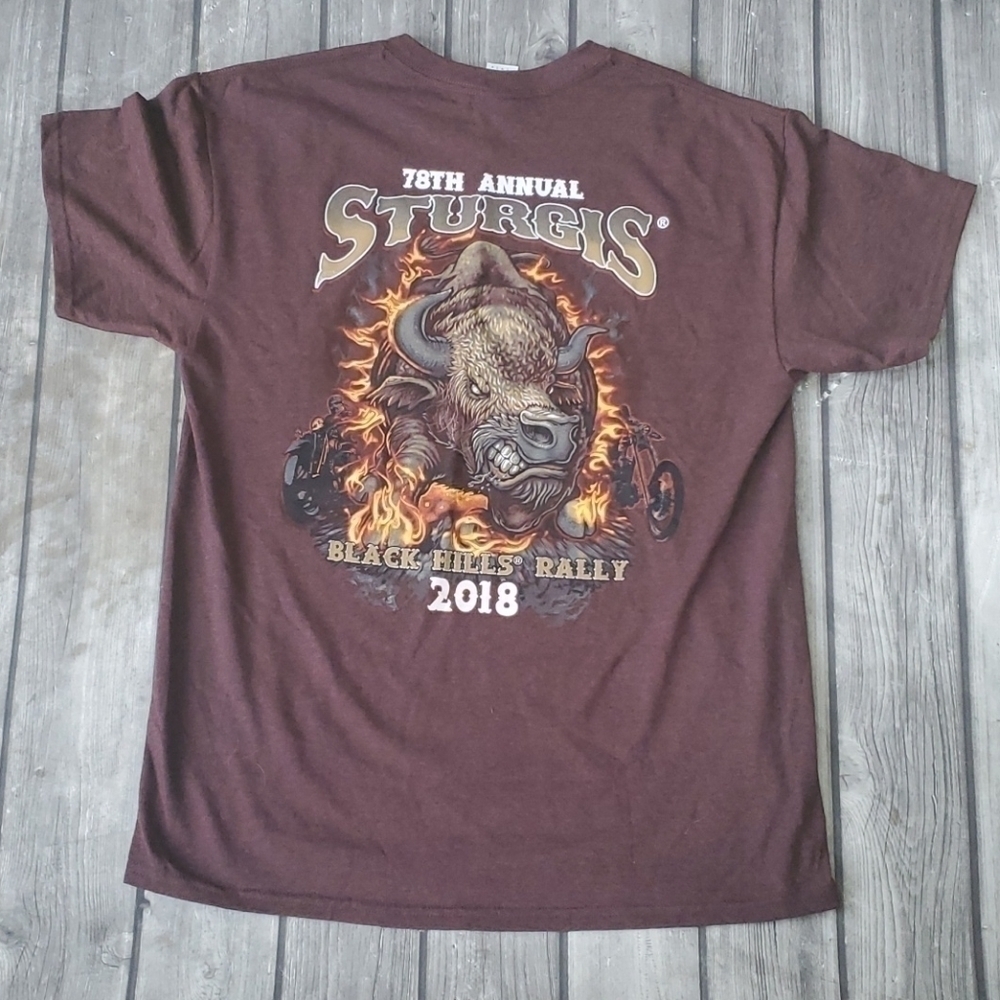 2018 Sturgis Black Hills Rally Tshirt Sz Lrg - Picture 1 of 5